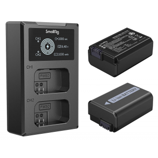 SmallRig NP-FW50 Sony Dual Kit duální nabíječka + 2 baterie
