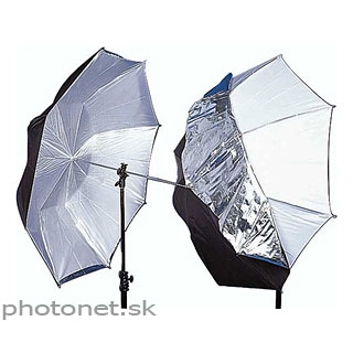 Studiový deštník 84cm 2v1 difúzní/stříbrný Studiový deštník 84cm 2v1 difúzní/stříbrný